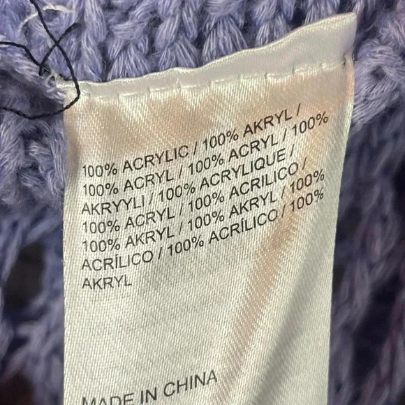 The Ragged Priest Wide Leg LIVEWIRE Pants Light Purple Open Knit Acrylic XS/S - Picture 7 of 10